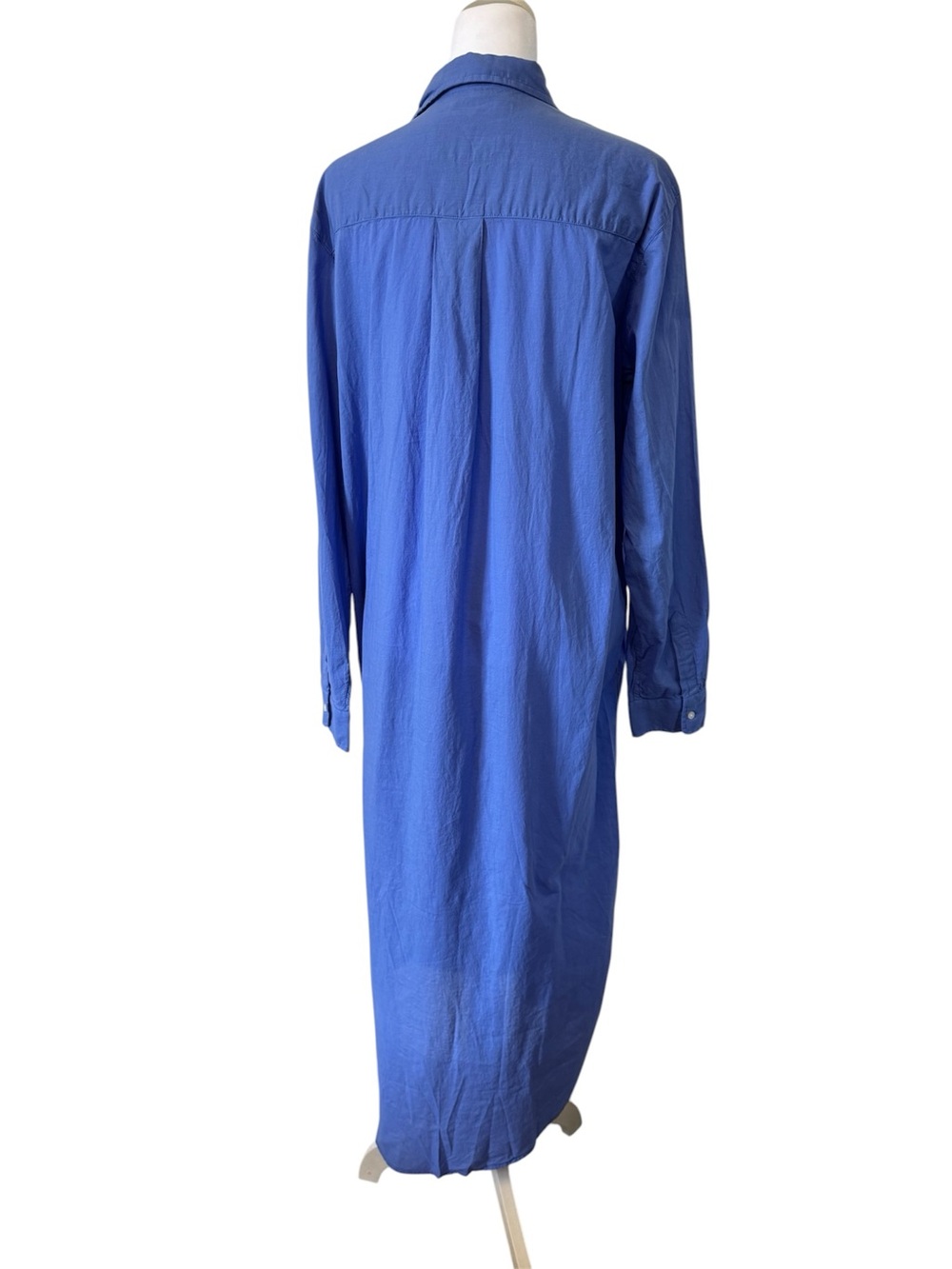 Frank & Eileen Rory Maxi Dress Woven Long Shirt Blue Coastal Euro Summer Large - Picture 4 of 14